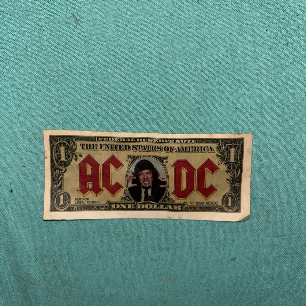 AC/DC $$ Talks Video Shoot Prop $$ Rare 2 Sided 1990 Very Cool - Picture 2 of 3